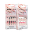 Uñas Press On Almendradas Corta Francesa Glaseada Duo