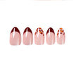 Uñas Press On Almendradas Corta Francesa Animal Print Borgoña