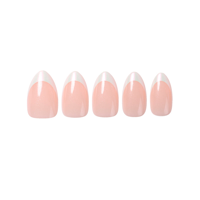 Uñas Press On Almendradas Corta Francesa Aurora French Pearl