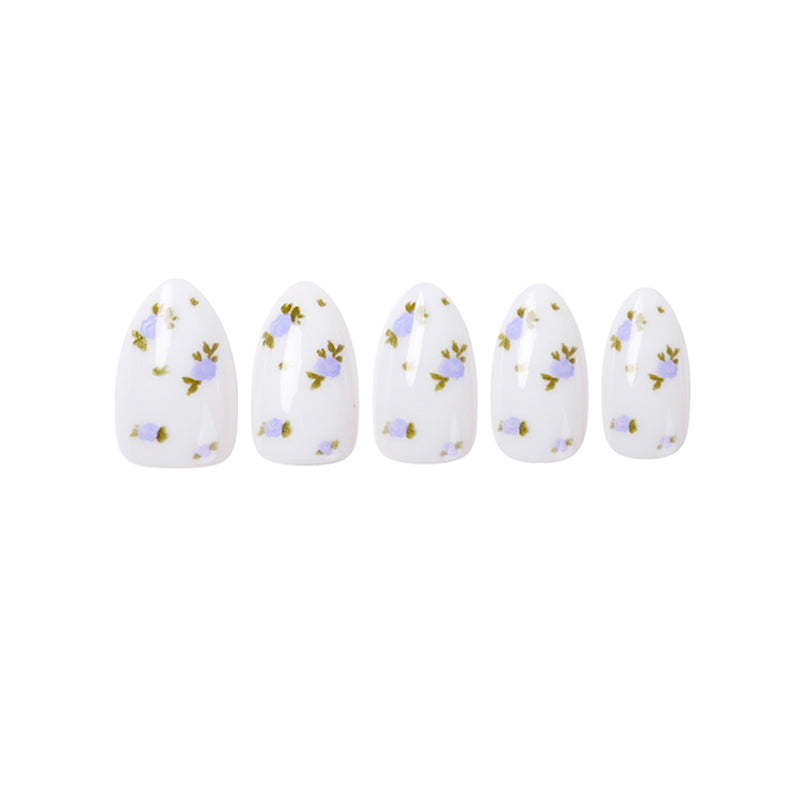 Uñas Press On Almendradas Corta Savage Love Lazo Cristal 3D